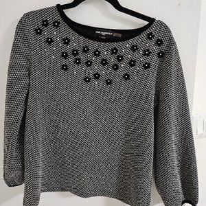 Black Top with pearl details